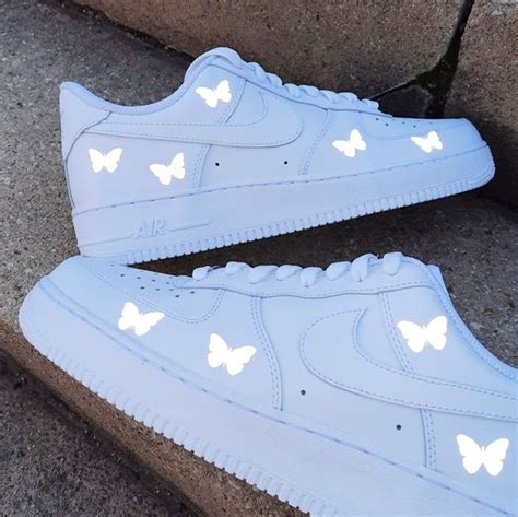 Custom Nike Air Force 1 sneakers butterfly reflecterend vlinders 